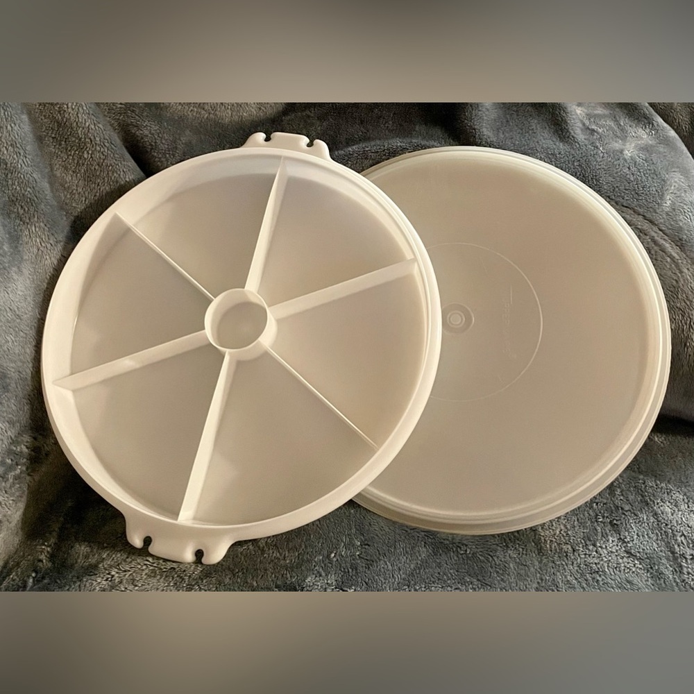 Tupperware Cream Divided Tray